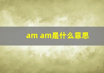 am am是什么意思